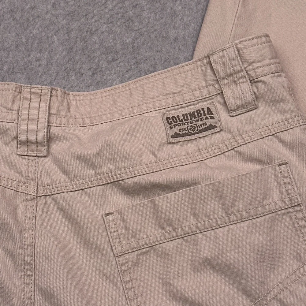 Columbia‎ Flex ROC Pants Men's 33x30 Beige Hiking Utility Heavyweight Cotton